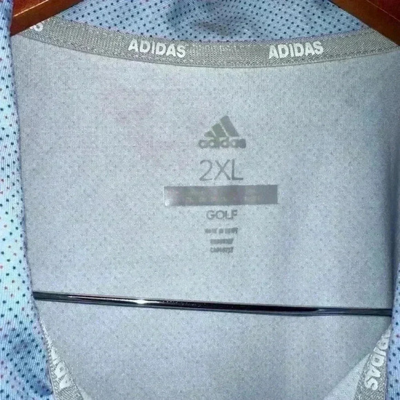 Adidas Golf Polo Shirt 2XL Blue & White for Men - Picture 3 of 11
